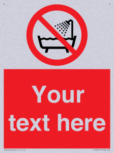 Custom Do not use this device in a bathtub shower or water-filled reservoir